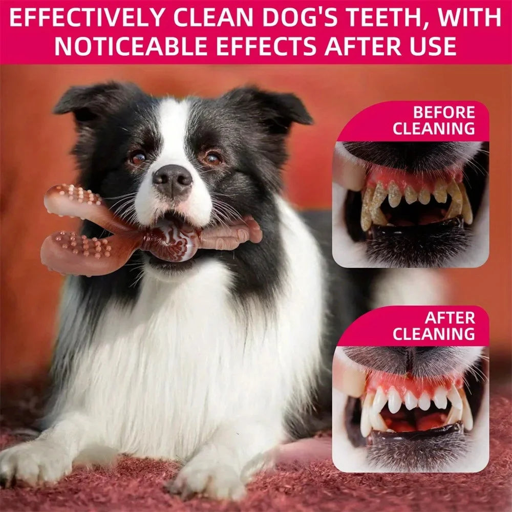 Rabbit-Shaped Nylon Dog Chew Toy – Indestructible Beef Flavor 🐇🍖