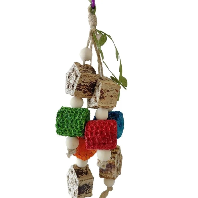 Pet Bird Parrot Toy – 4 Stainless Steel Pots with Acrylic String | Cage Chewing & Foraging Toy for Birds