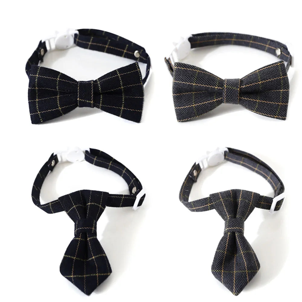 Adjustable Pet Bow Tie – Formal Breakaway Neck Tie Collar for Small Dogs & Cats