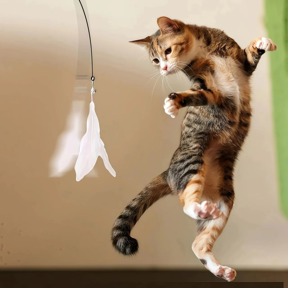 :  🌈 Pet Cat Teaser Wand – Rainbow Strip Interactive Toy