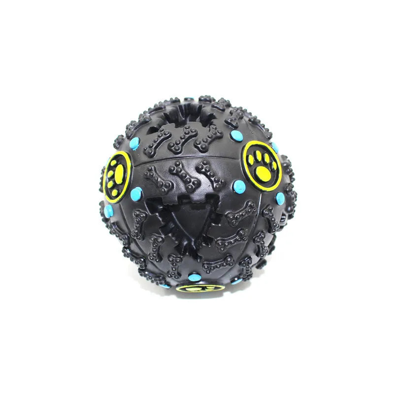 Natural Rubber Dog Chew Ball – Squeaky Interactive Toy for Teeth Cleaning & Play – For Small, Medium & Large Dogs