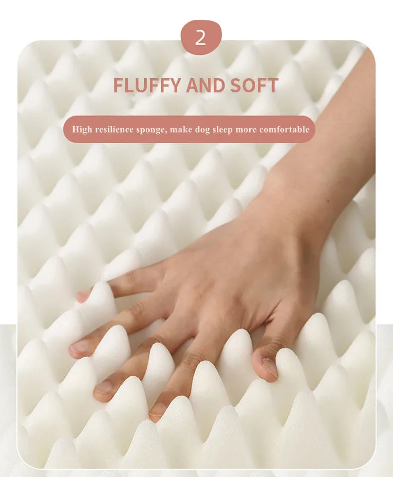 Large Elastic Sponge Dog Bed – All-Season Washable Pet Sofa Mat for Medium & Large Dogs, Cat Cushion Nest with Non-Slip Base