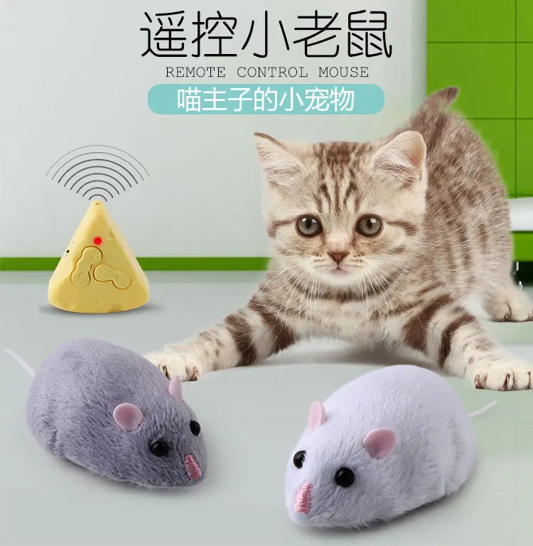 Electric RC Mouse Cat Toy – Remote Control Infrared Moving Rat for Interactive Pet Play & Pranks