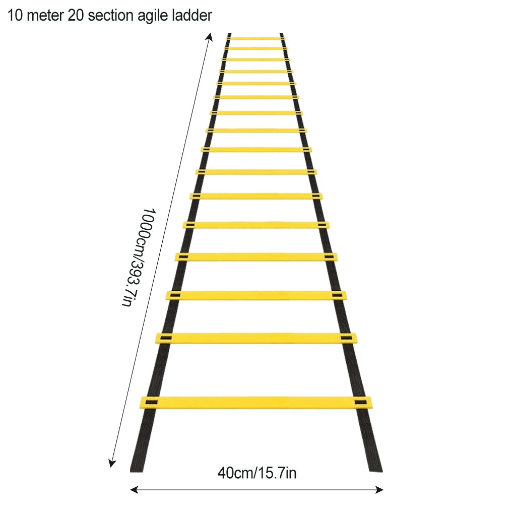 Agility Speed Ladder Nylon Straps Marking Discs Exerciser Resistance Drag Parachutes Sports Running Warm-Up Training Ladder Tool