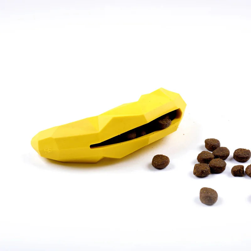 Rubber Dog Ball Chew Dispenser – Squeaky Food-Leaking Tooth Cleaning Snack Toy for Puppies & Dogs