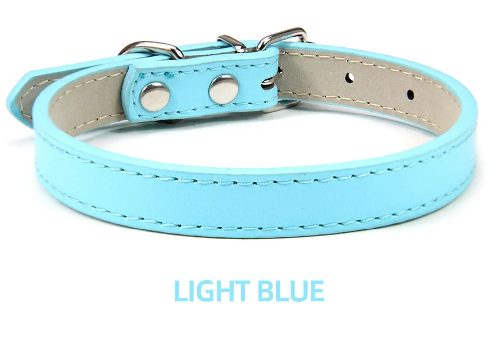 Soft Leather Adjustable Dog Collar – Safe & Stylish for Dogs and Cats