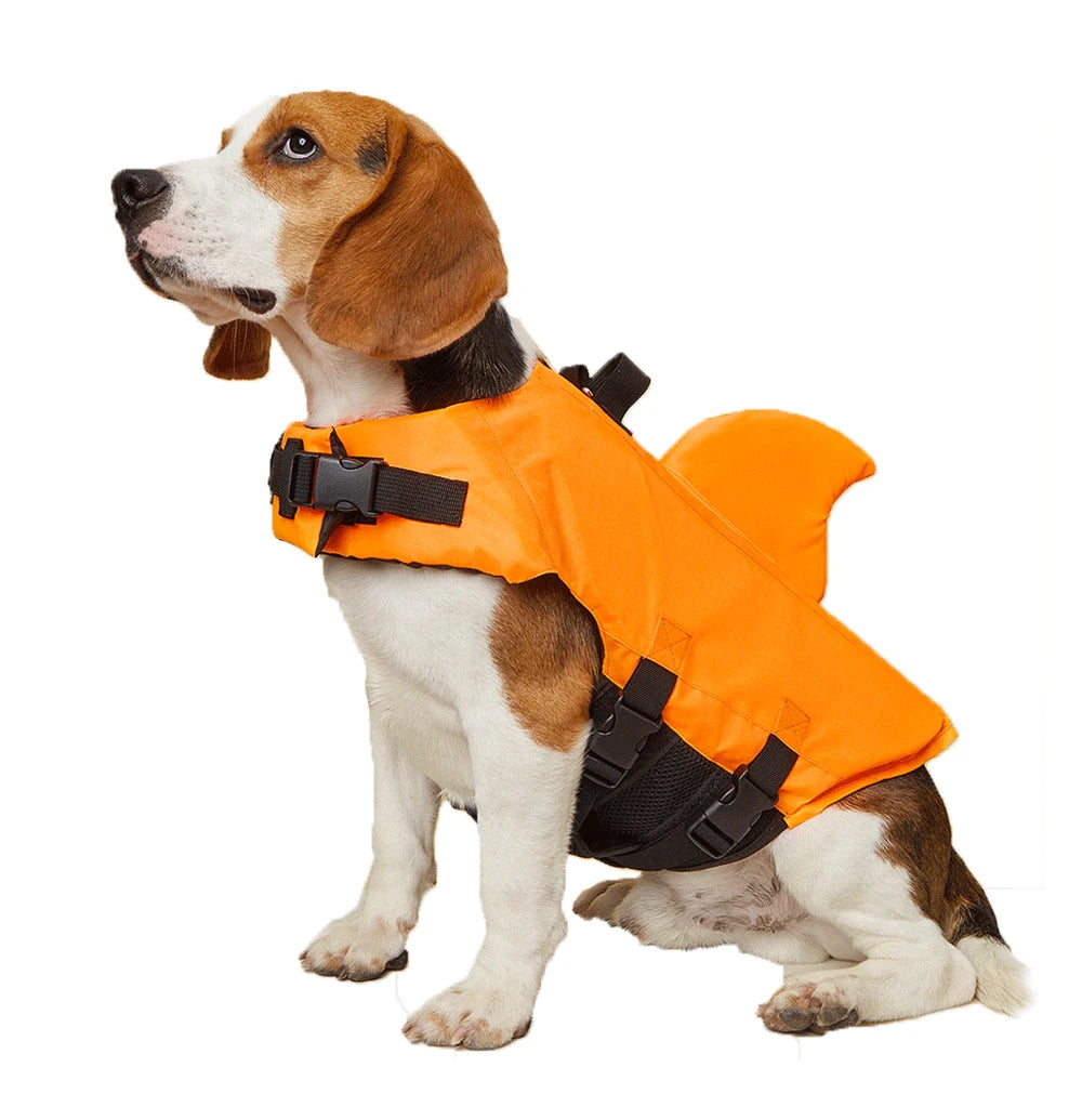 🦈 Shark Dog Life Jacket – Buoyant Safety Swim Vest with Handle for Small to Large Dogs