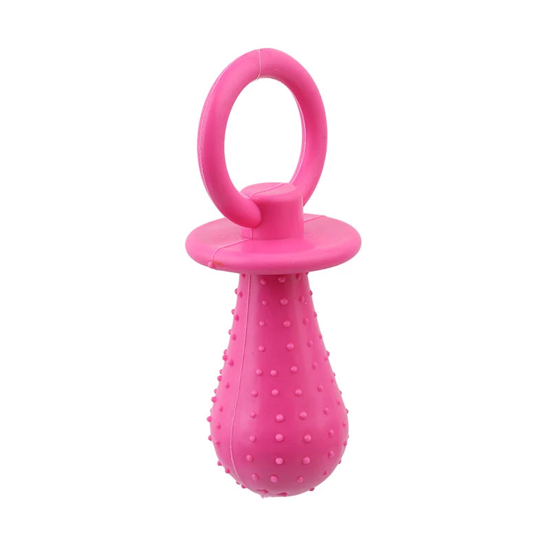 Pet Rubber Pacifier Dog Toy – Interactive Chew Soother for Dogs & Cats, Elastic Teeth Cleaning Toy
