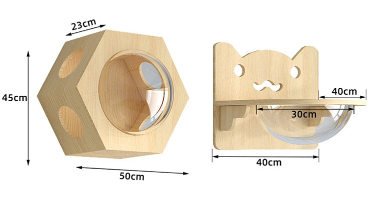 🐾 Wooden Wall Climbing Set for Cats – DIY Modular Cat Tower & Training System