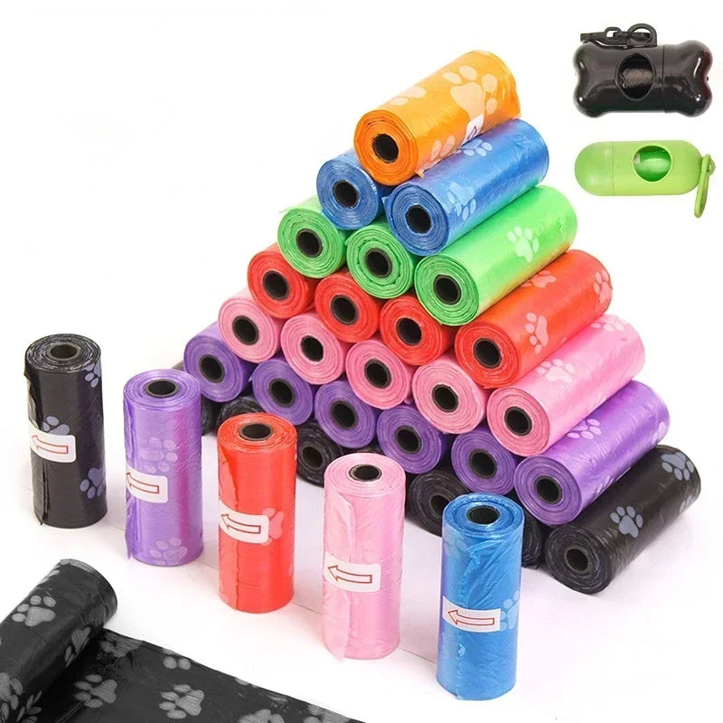 15 Bags/Roll Dog Poop Bags – Leak-Proof Refill Rolls for Outdoor Pet Waste Disposal