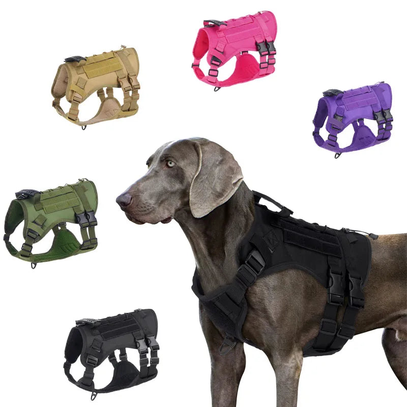 🛡️ Tactical Chest Strap Dog Harness – Heavy-Duty Outdoor Control for Large Dogs 🐕