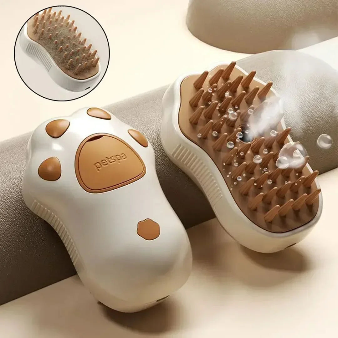 🧼 3-in-1 Pet Steam Brush – Electric Spray Grooming Comb for Cats & Dogs