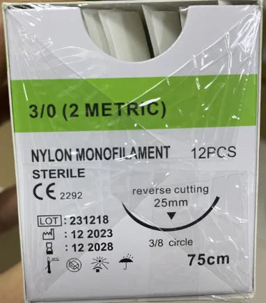 12pcs Absorbable Suture Thread with Needle – Veterinary PGA 75CM for Pet Surgery & Training (2/0 3/0 4/0 5/0)