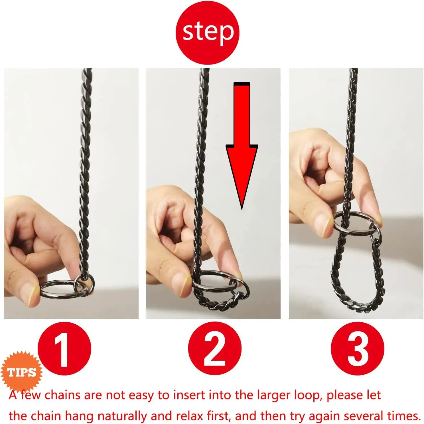 Heavy Duty P Chain Choke Collar – Snake Slip Collar for Training Dogs