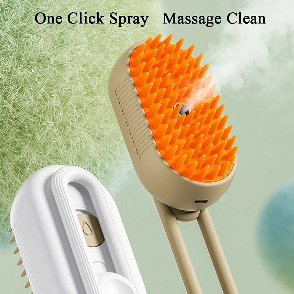 🐱 Spray Cat Brush 3-in-1 – Steamy Electric Dog & Cat Grooming Comb with Hair Removal & Massage