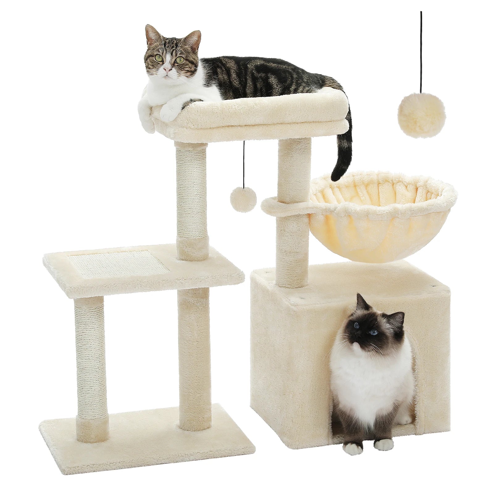 Cat Tree Tower – Scratching Posts, Hammock & Perch
