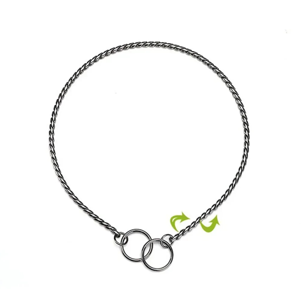 Dog Snake Chain Choke Collar – Metal Slip P Chain for Training & Walking
