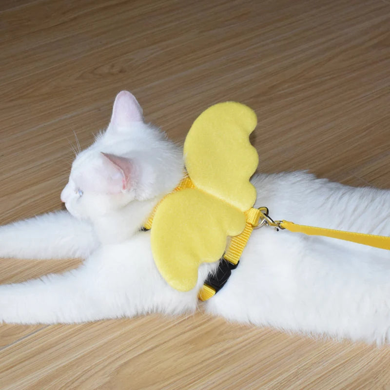 Angel Wings Pet Harness & Leash Set – Cute Lead for Cats, Puppies & Rabbits