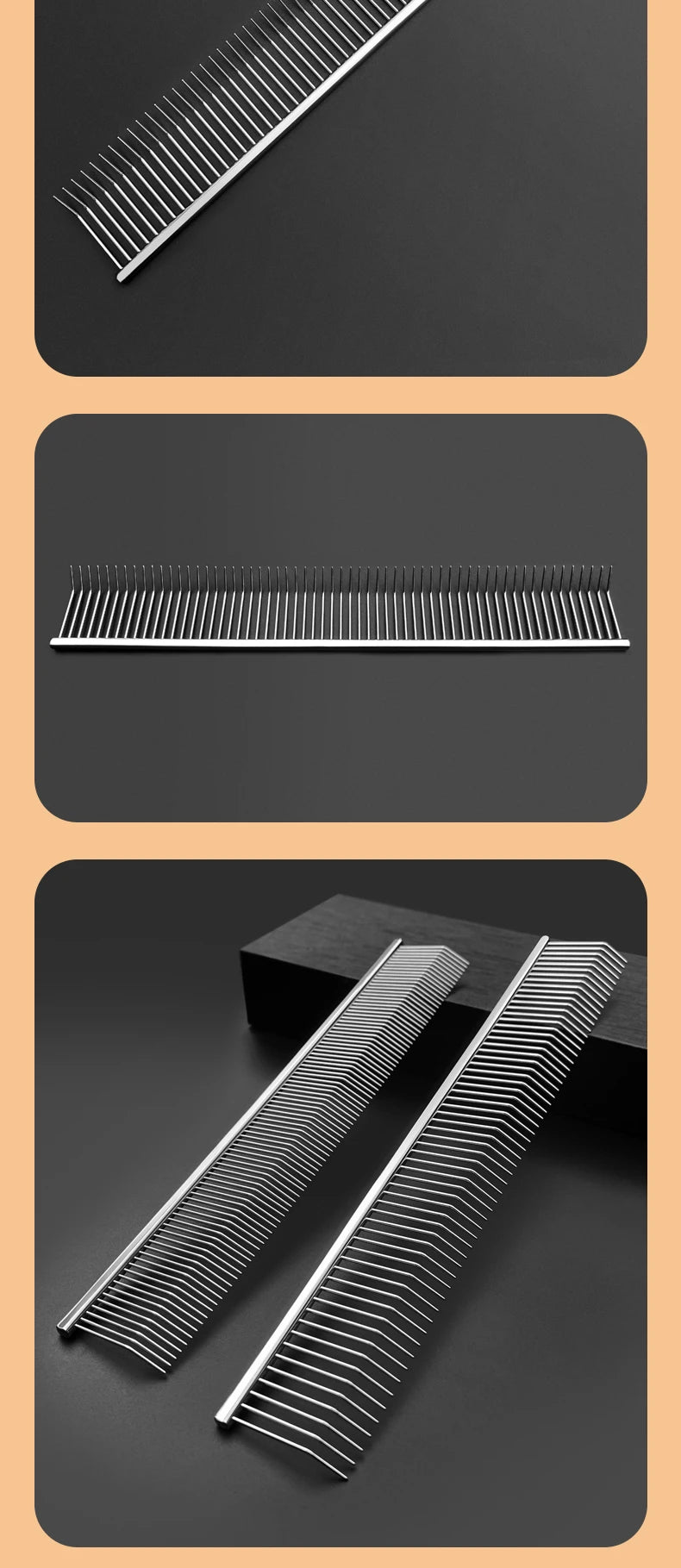 Curved Hook Pet Grooming Comb – Deep Deshedding & Fluffing Tool with Curved Teeth for Dogs & Cats