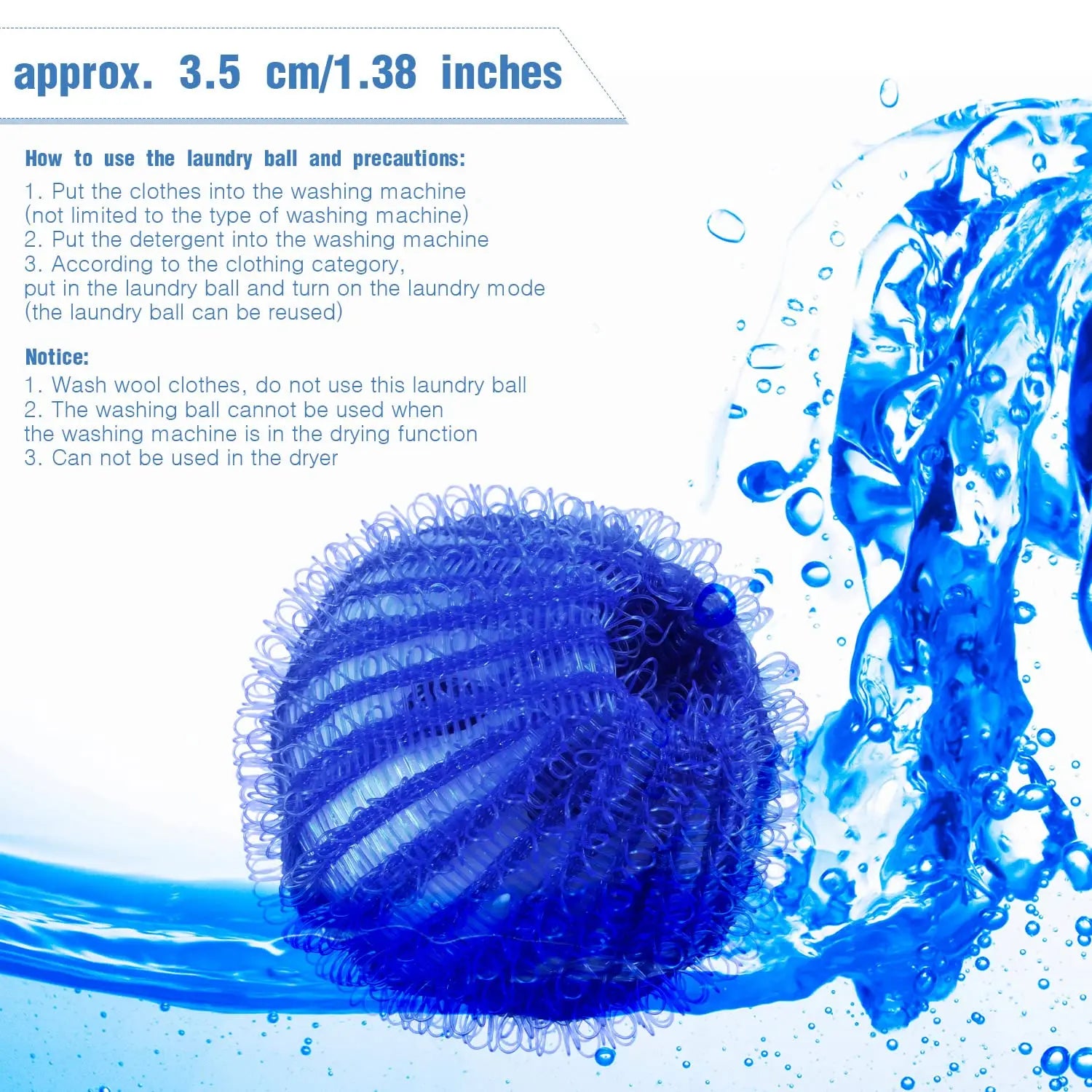 Pet Hair Remover Laundry Balls – Reusable Dryer Balls Hair Catcher for Washing Machine, Lint Remover for Dog & Cat Hair