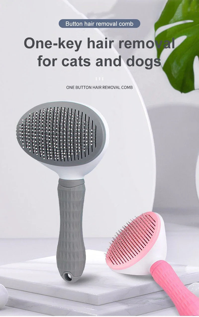 Pet Hair Remover Brush 🐾 Grooming Comb for Long-Haired Dogs & Cats