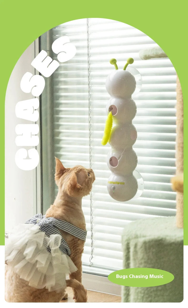 🐛 Intelligent Interactive Cat Toy – Auto Pop-Up Earthworm with Tail & Motion Activation