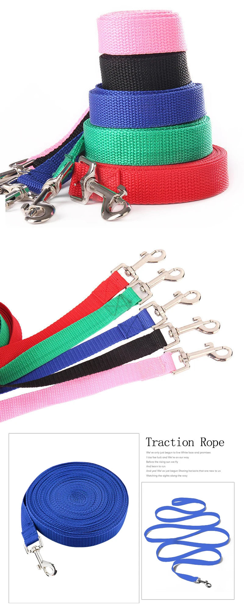 🐶 Nylon Dog Training Leash – Durable Walking & Traction Rope for Small & Large Dogs (1.5M–10M)
