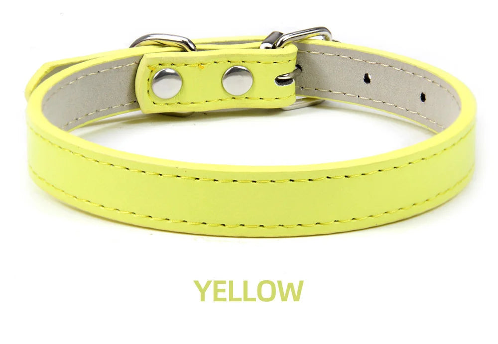 Soft Leather Adjustable Dog Collar – Safe & Stylish for Dogs and Cats