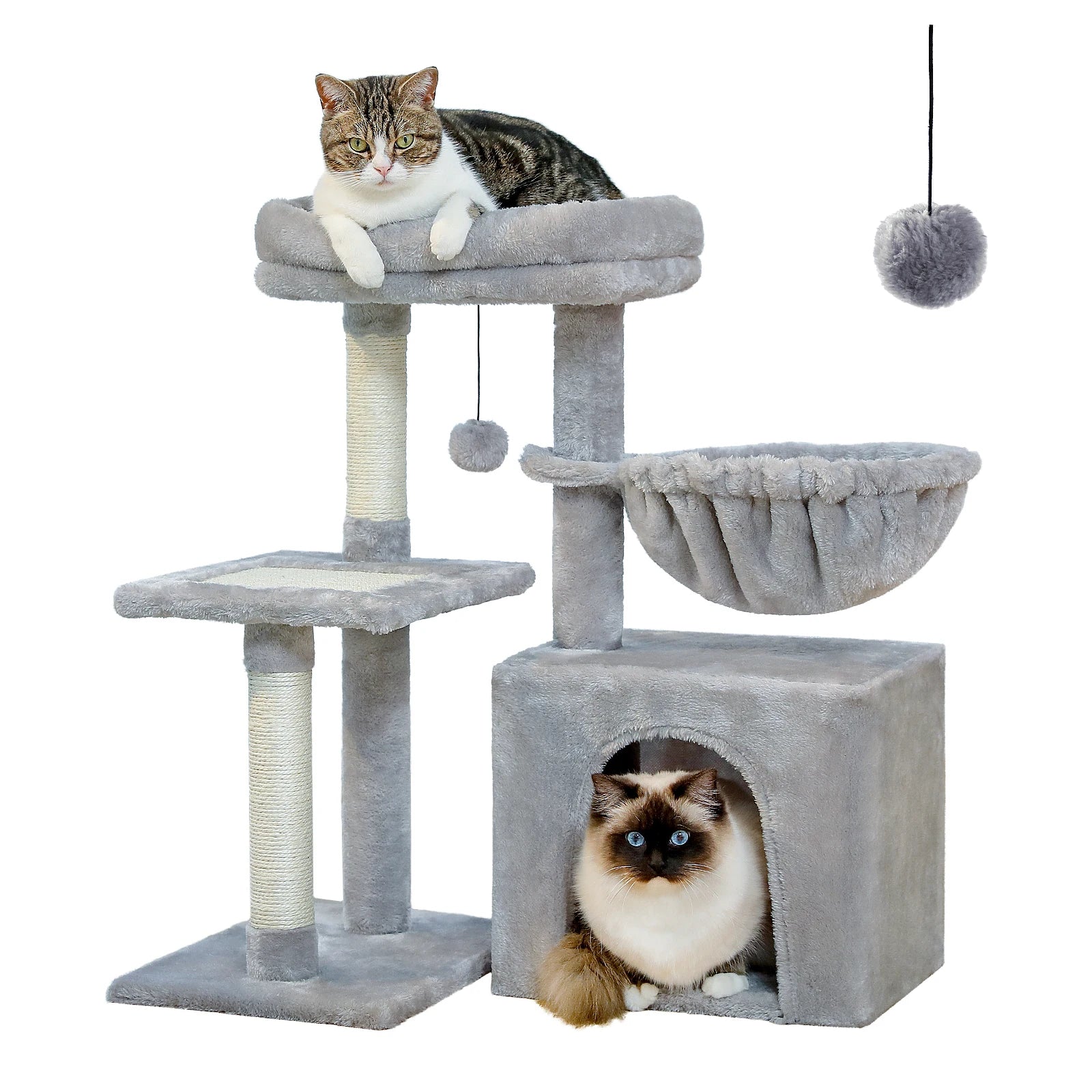 Cat Tree Tower – Scratching Posts, Hammock & Perch