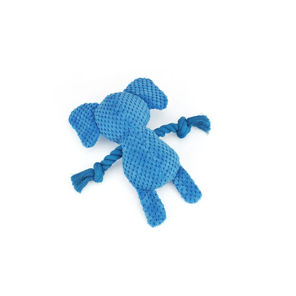 Animal Rope Plush Dog Toy – Rabbit & Monkey Squeaky Chew 🐾🧸