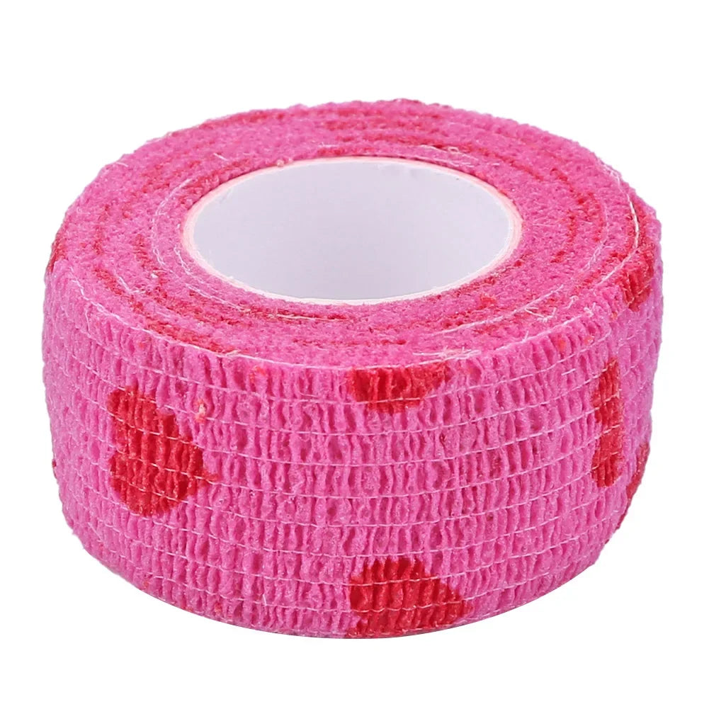 Rose Red Heart Pet Medical Bandage – Elastic First Aid Wrap for Dogs & Cats | Non-Woven Self-Adhesive Vet Tape