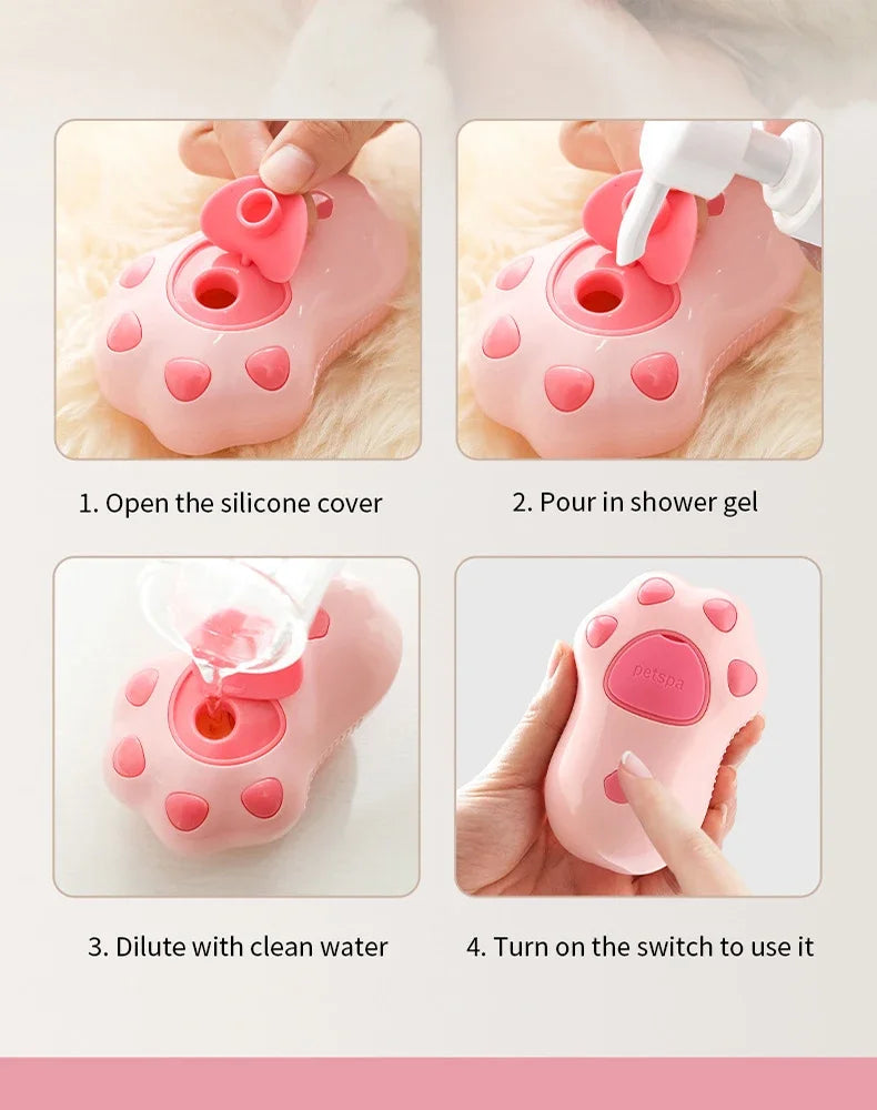 🧼 3-in-1 Pet Steam Brush – Electric Spray Grooming Comb for Cats & Dogs