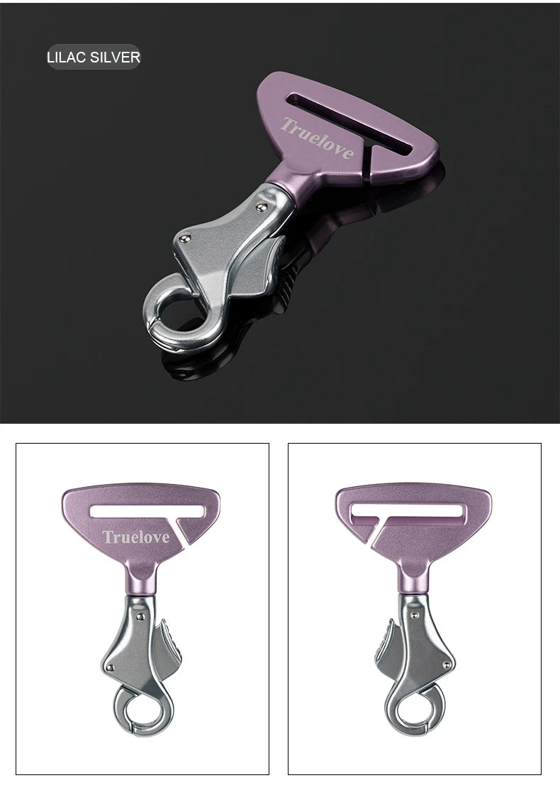 Truelove Pet Car Seat Belt Safety Buckle – TLM1993, Lightweight Aluminum Alloy for Collar or Harness, Portable Travel Restraint