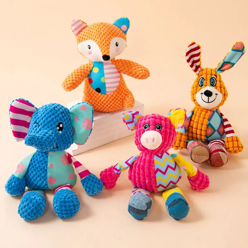 Plush Animal Squeaky Toy – Interactive Chew & Teething 🐾🧸