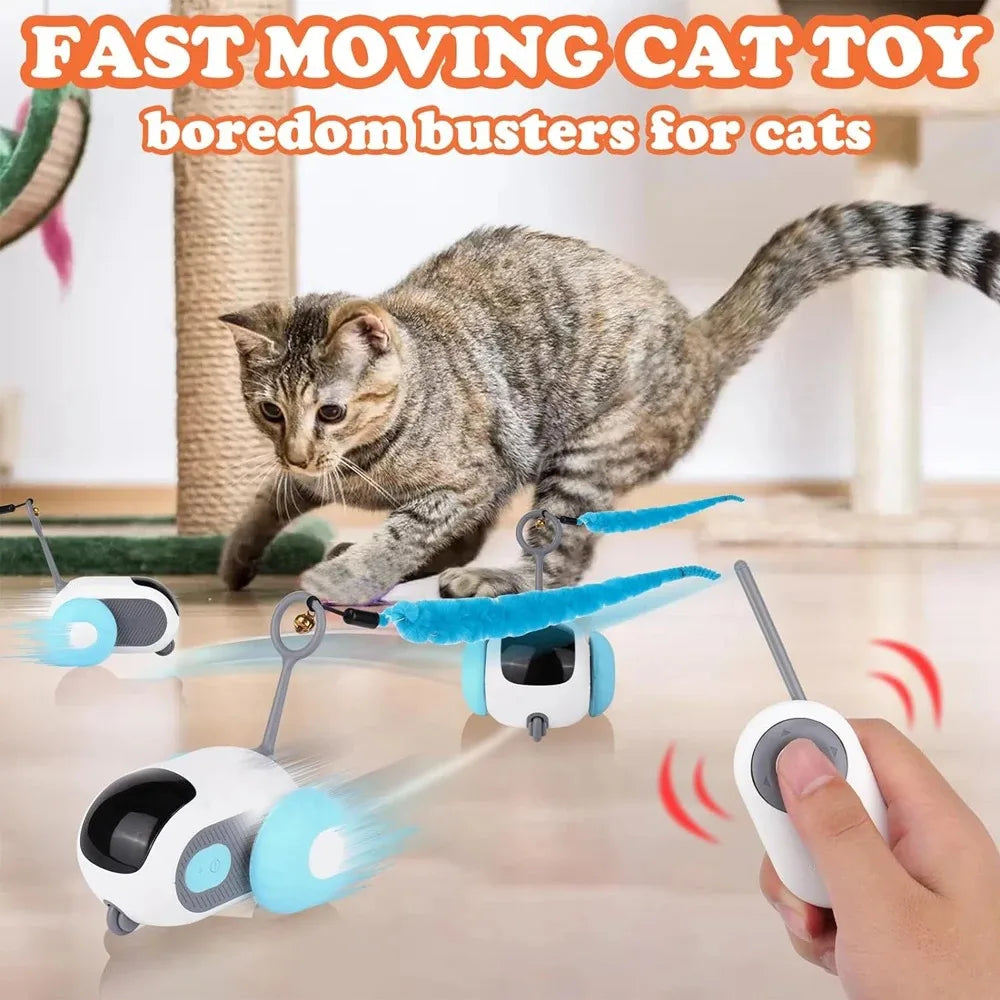 Smart Rechargeable Moving Electric Cat Toy – Remote-Controlled Interactive Training Car