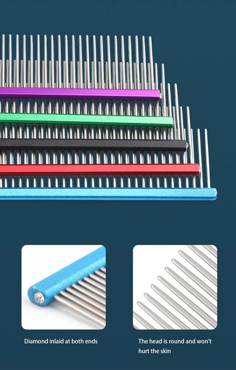 Light Aluminum Pet Grooming Comb – 6 Colors Available