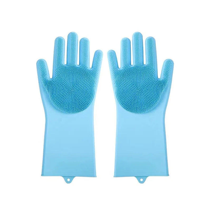 Pet Grooming Gloves for Dogs & Cats – Silicone Bathing, Hair Removal & Cleaning Gloves with Skin Protection