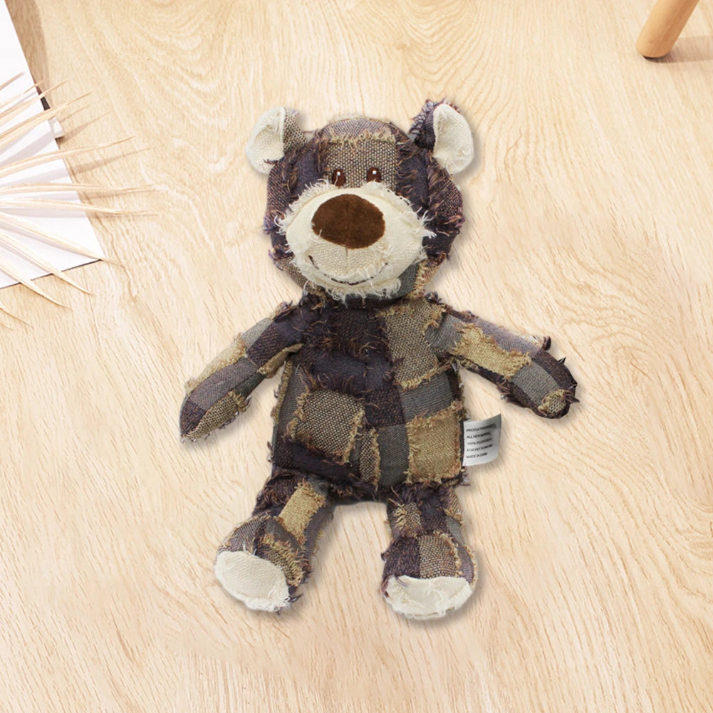 Bear-Shaped Companion Chew Toy – Indestructible Squeaky Plush for Small & Large Dogs