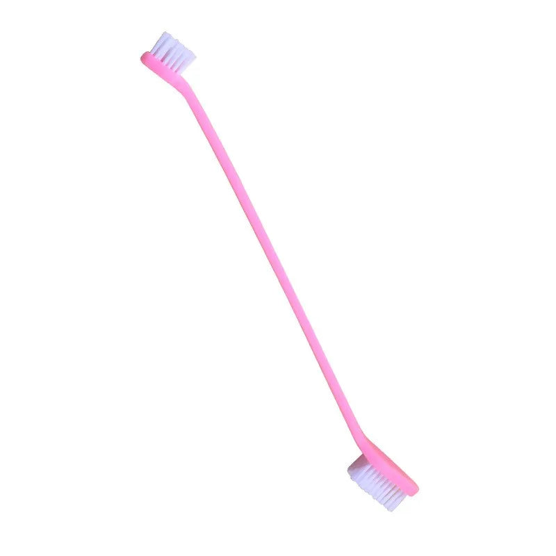 5pcs/set Long Handle Double-Head Pet Toothbrush – Soft Bristle Dog & Cat Teeth Cleaning Oral Care Kit