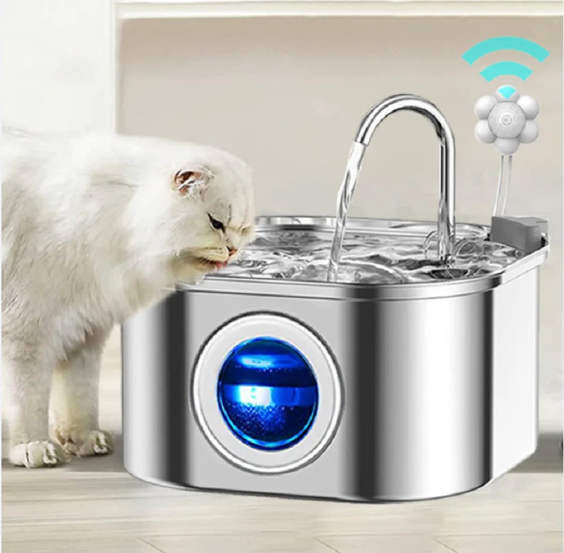 🐾 3.2L 304 Stainless Steel Pet Water Fountain – Super Quiet Automatic Cat Drinking Fountain