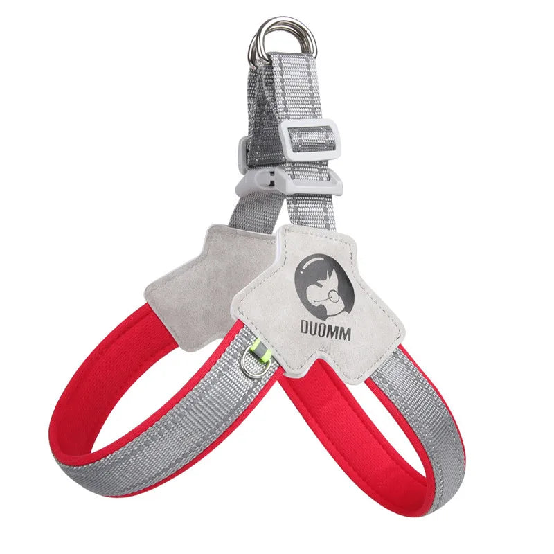 🐶 Adjustable Reflective Mesh Dog Harness – Pet Vest for Small & Large Dogs and Cats