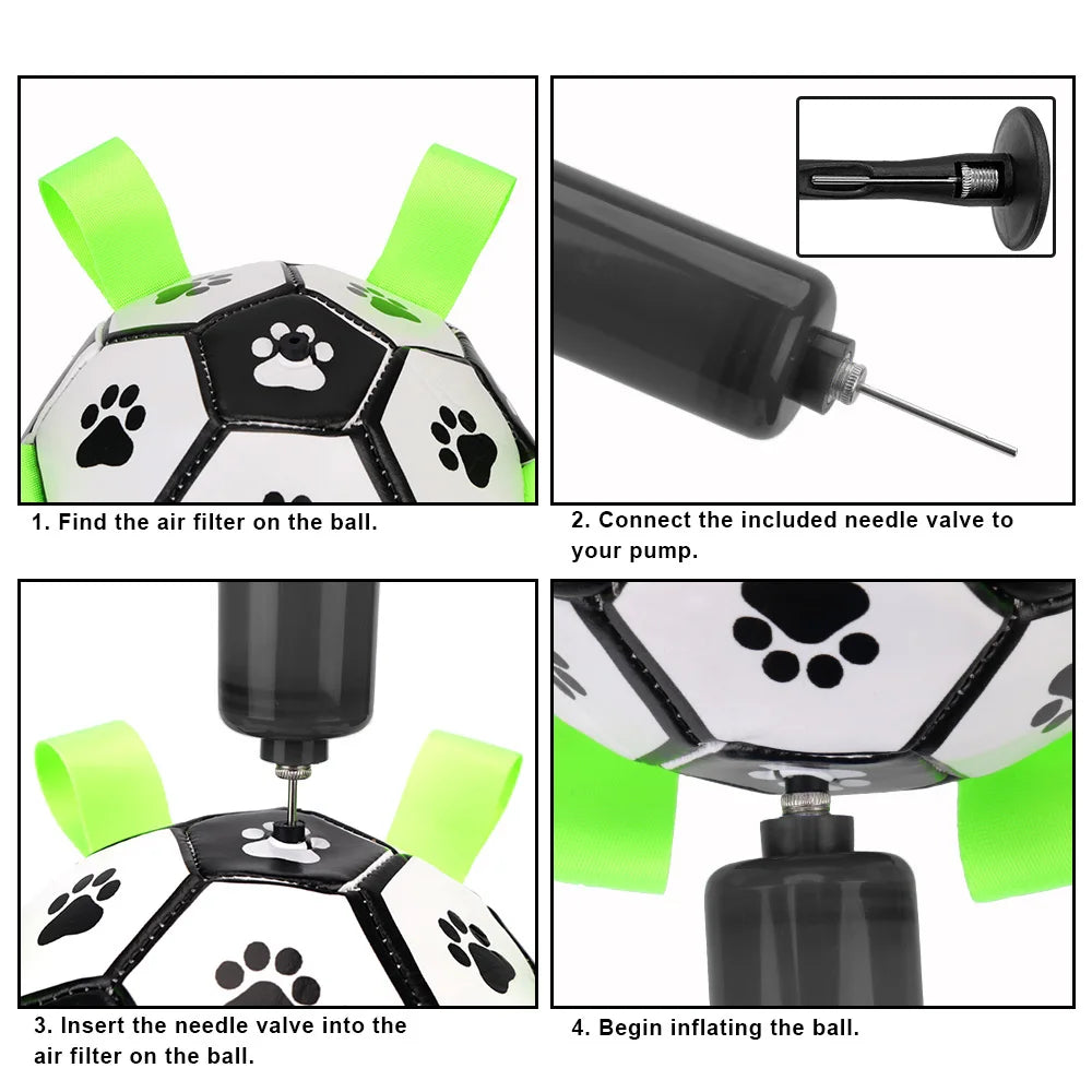 Interactive Dog Soccer Ball Toy with Grab Tabs – Durable Outdoor Pet Football for Puppies & Medium