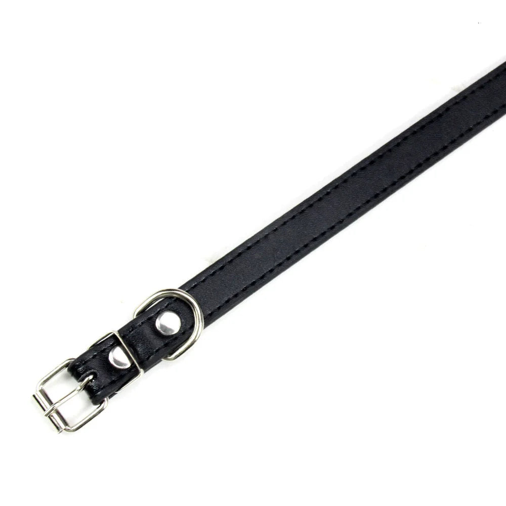 Soft Leather Adjustable Dog Collar – Safe & Stylish for Dogs and Cats