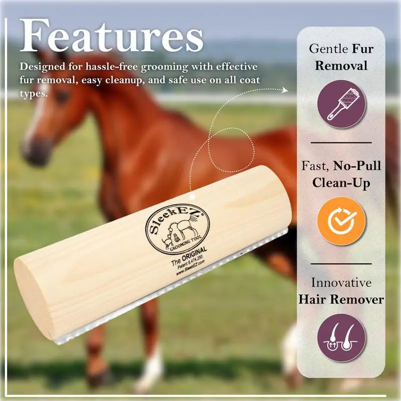 SleekEZ Horse (Dog) Shedding & Grooming Brush – All Hair Types