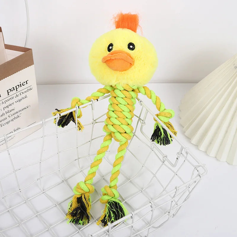 Animal-Shaped Dog Cotton Rope Chew Toys – Bite Resistant Teething Toy for Puppies & Dogs