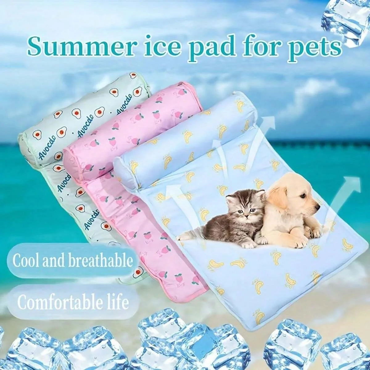 Cooling Dog Mat Summer Pad – Breathable, Washable Pet Blanket Sofa Bed for Small, Medium & Large Dogs and Cats