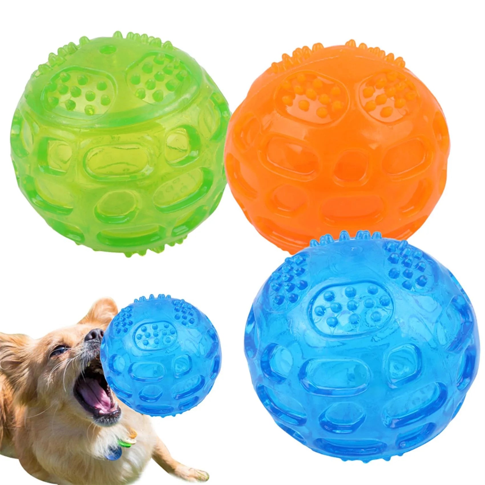 Waterproof Squeaky Dog Ball – Bite-Resistant Chew & Training Toy ⚽🐾
