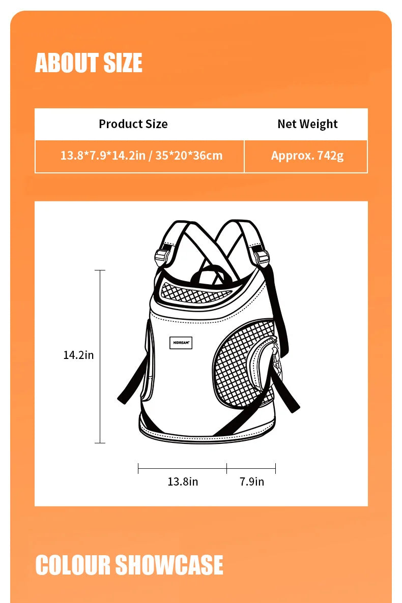 Pet Chest Backpack – Front Carrying Tote for Dogs & Cats, Breathable Outdoor Shoulder Bag, Portable Pet Travel Carrier