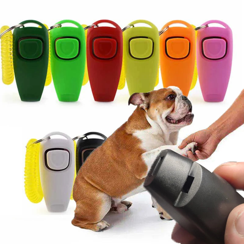 2-in-1 Pet Clicker & Dog Training Whistle with Key Ring – Obedience Training Tool for Dogs & Cats