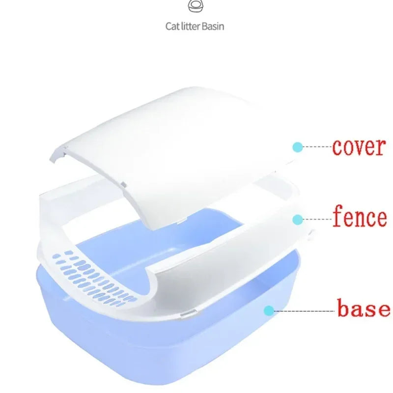 Kitty Sandbox Cat Litter Box Semi-enclosed Splashproof